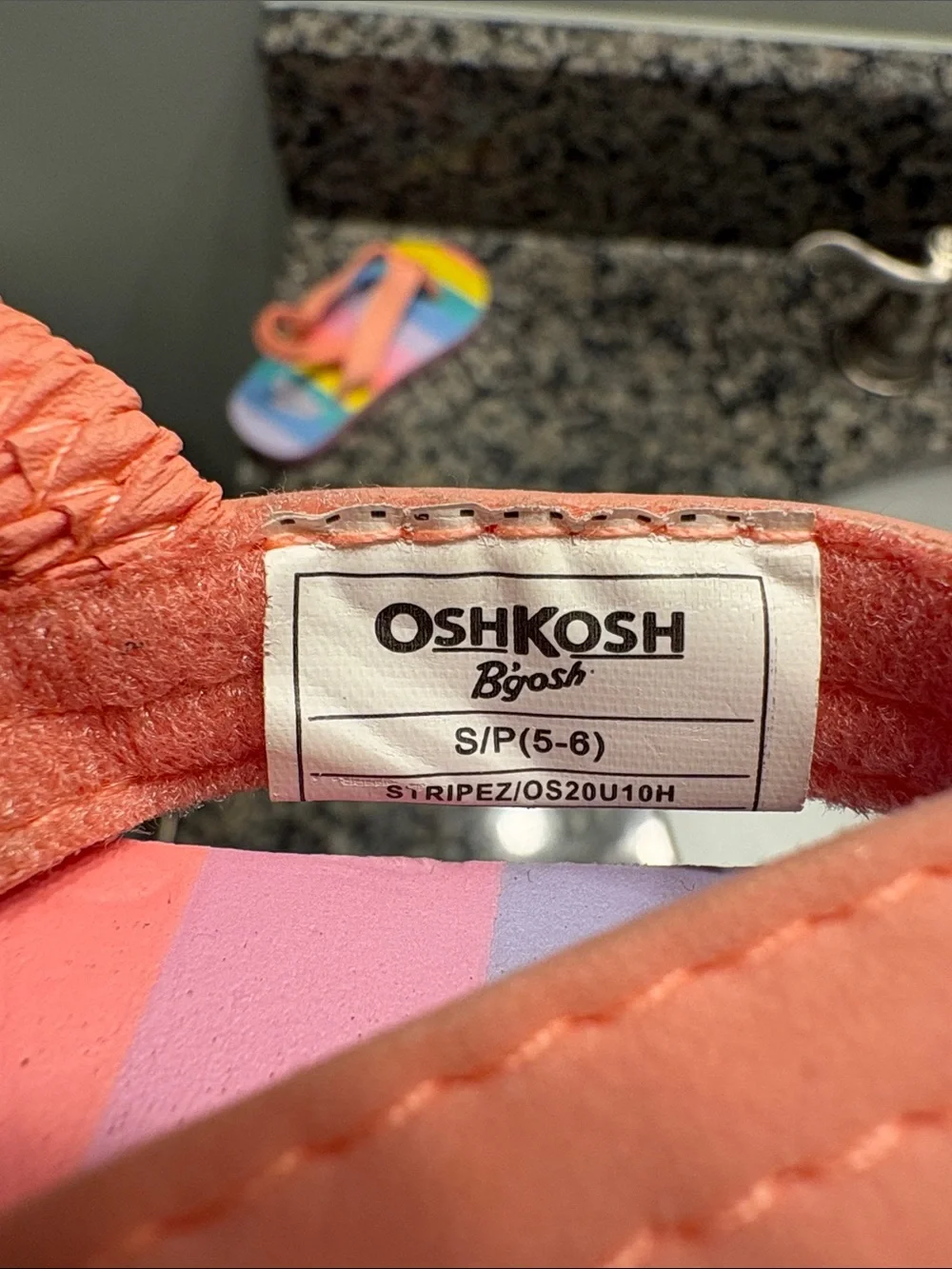 Osh Kosh Rainbow Flip Flop Sandals - Toddler size S (5-8)